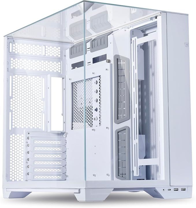 Lian Li O11 Vision -Three Sided Tempered Glass Panels - Dual-Chamber ATX Mid Tower - Up to 2 x 360mm Radiators - Removable Motherboard Tray for PC Building - Up to 455mm Large GPUs (O11VW.US)